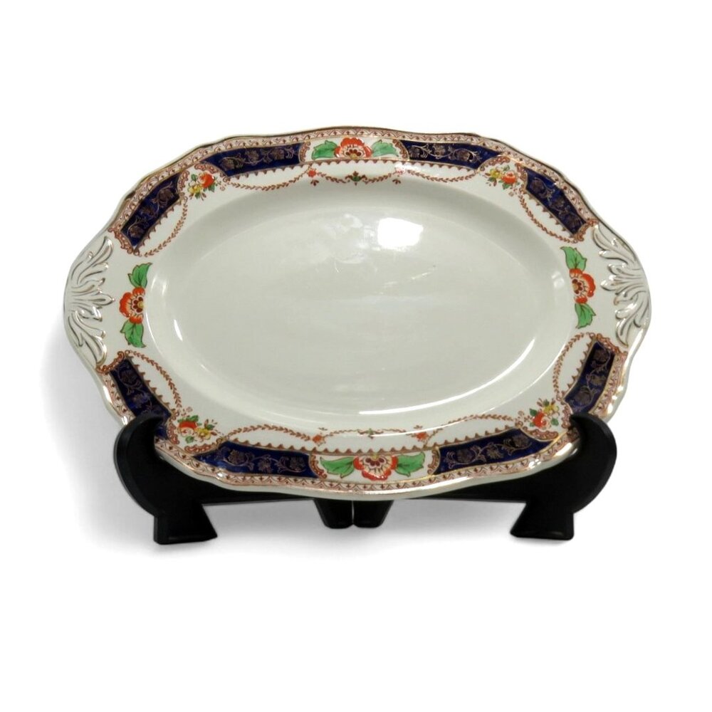ROYAL CALEDONIA Oval Platter Colourful Imari Style 1930s Vintage 11" England